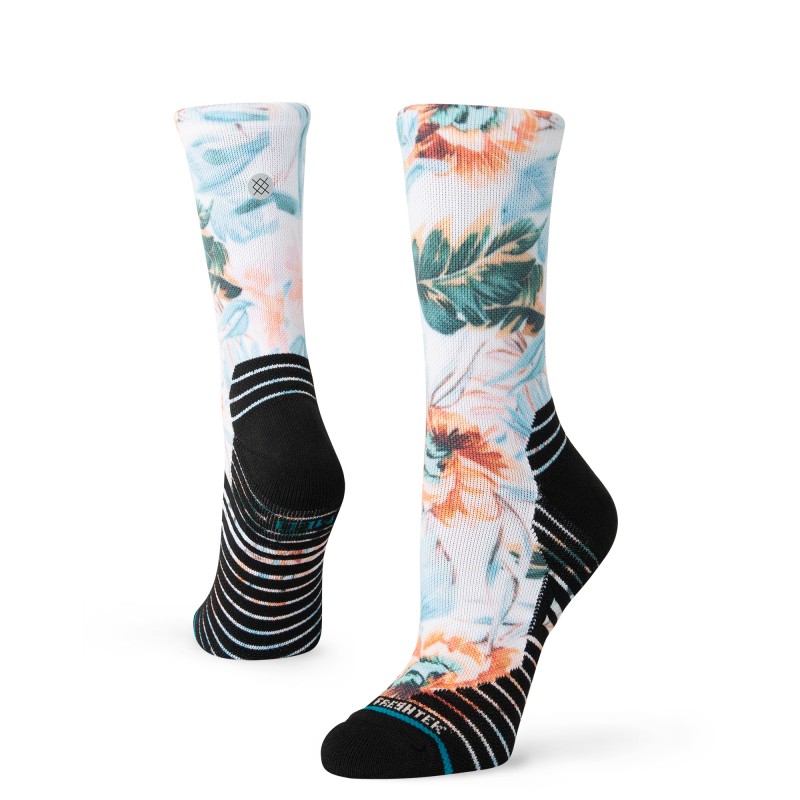 STANCE TEHNIČNE NOGAVICE FLOWERFUL CREW WHITE