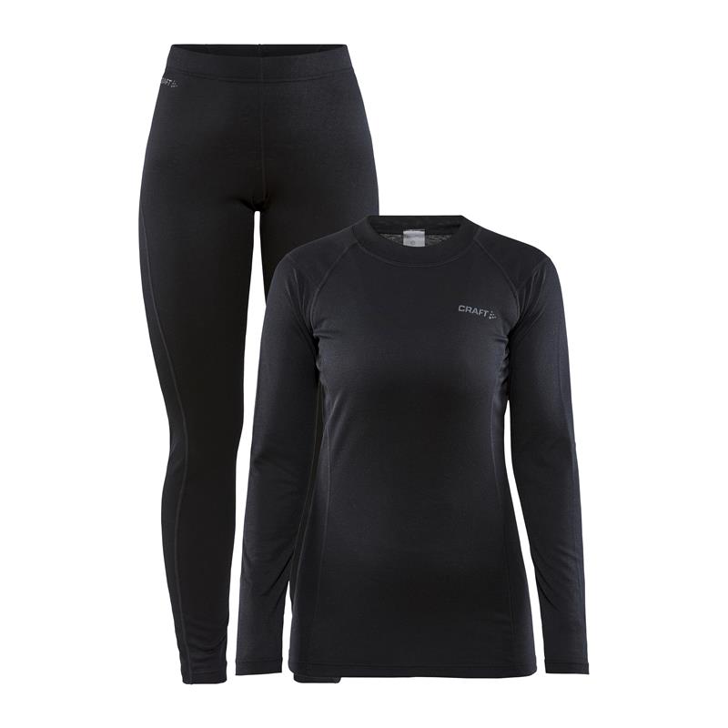 CRAFT ŽENSKI SET CORE WARM BASELAYER BLACK - AKTIVNO PERILO