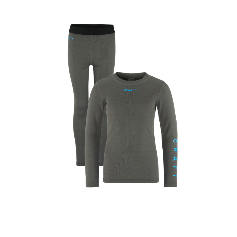 CRAFT OTROŠKI SET CORE WARM BASELAYER SET GRANITE/RAY -AKTIVNO PERILO 