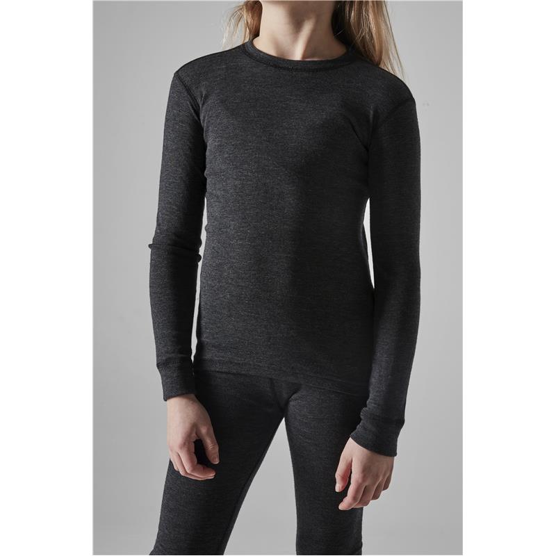 CRAFT OTROŠKI VOLNEN 42% MERINO SET CORE MERINO BLACK MELANGE - AKTIVNO PERILO