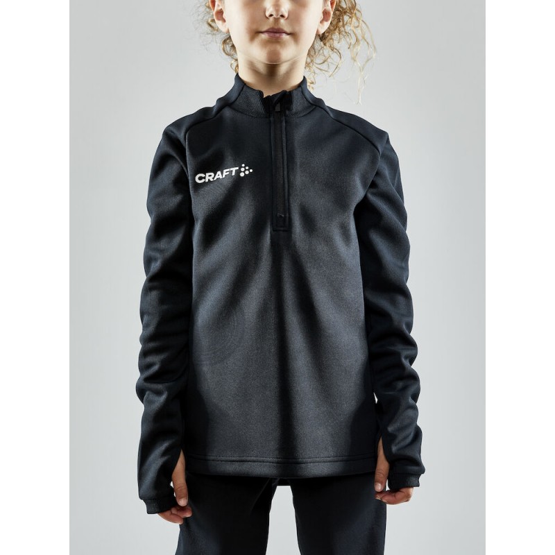 CRAFT OTROŠKI ŠPORTNI PULI Z ZADRGO EVOLVE HALFZIP JUNIOR BLACK