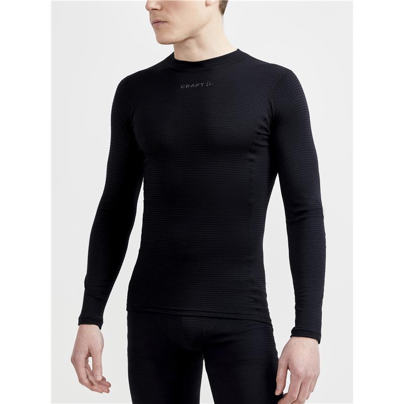 craft volnena 20% merino moška majica z dolgimi rokavi pro wool extreme x ls black - aktivno perilo