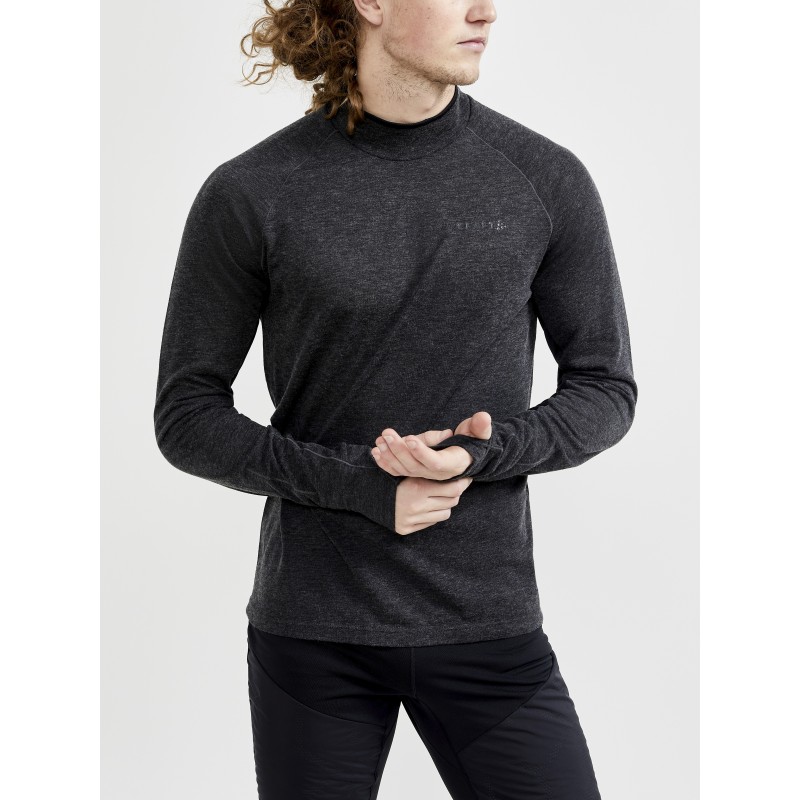 craft moška volnena 20% merino majica z dolgimi rokavi ADV SUBZ WOOL TEE 2 BLACK