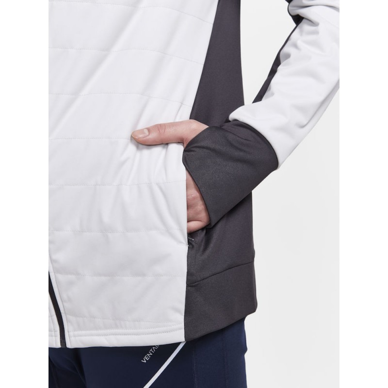 craft moška jakna ADV ESSENCE WARM JACKET BELA IN ČRNA  ASH-SLATE