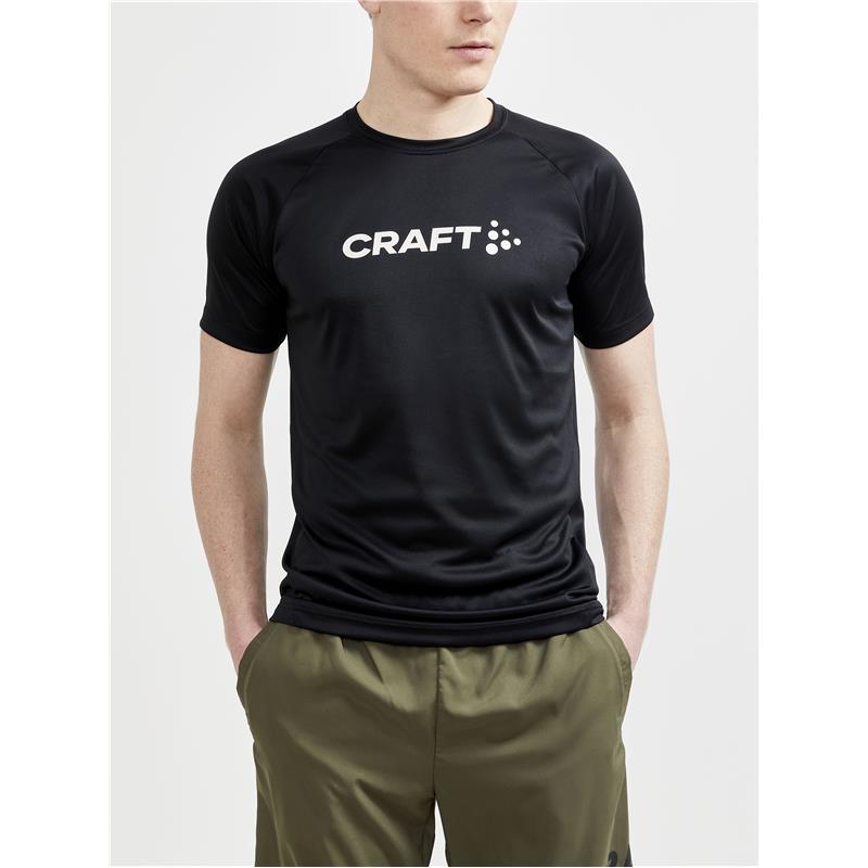 CRAFT MOŠKA MAJICA S KRATKIMI ROKAVI CORE ESSENCE LOGO TEE ČRNA BLACK