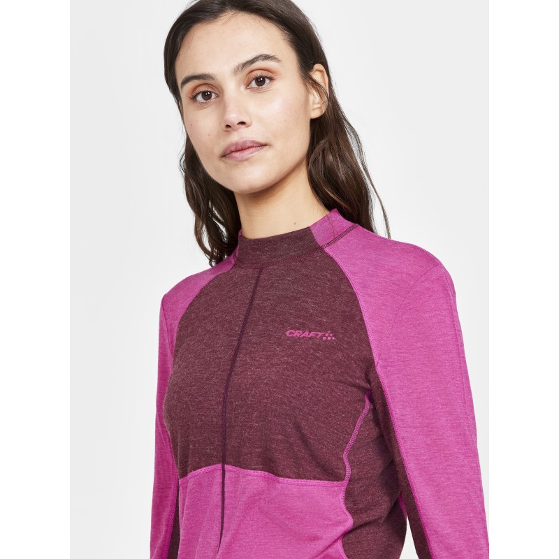 craft ženski volnen merino set CORE WOOL MIX  SET ROZA ROXO-PUNSCH - aktivno perilo