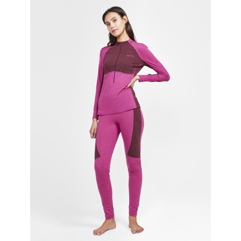 craft ženski volnen merino set CORE WOOL MIX  SET ROZA ROXO-PUNSCH - aktivno perilo