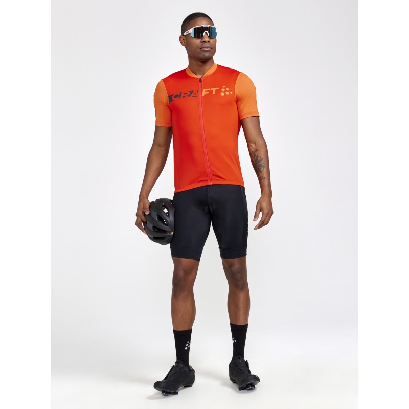 CRAFT MOŠKA KOLESARSKA MAJICA S KRATKIMI ROKAVI CORE ENDUR LOGO JERSEY HEAT - ORANŽNA CRACKLE