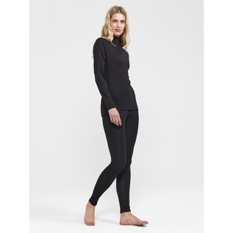 CRAFT ŽENSKA VOLNENA 42% MERINO MAJICA PULI ADV WOOL MERINO HZ BLACK - AKTIVNO PERILO