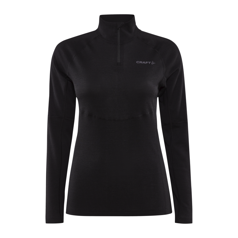CRAFT ŽENSKA VOLNENA 42% MERINO MAJICA PULI ADV WOOL MERINO HZ BLACK - AKTIVNO PERILO