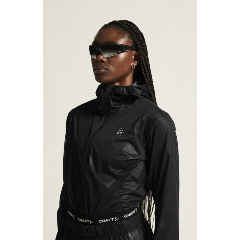 CRAFT ŽENSKA 100% VODOODPORNA LAHKA TEKAŠKA JAKNA/VETROVKA PRO HYDRO LIGHTWEIGHT JACKET BLACK