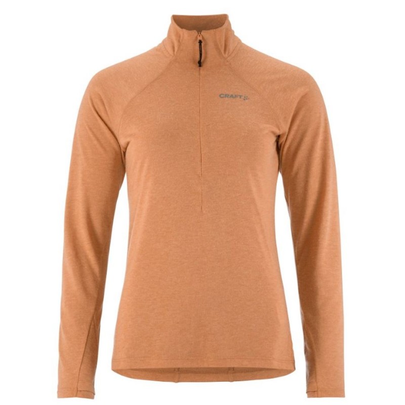 CRAFT ŽENSKA 20% MERINO VOLNENA PULI MAJICA Z DOLGIMI ROKAVI ADV SUBZ WOOL TEE SYRUP/MELANG