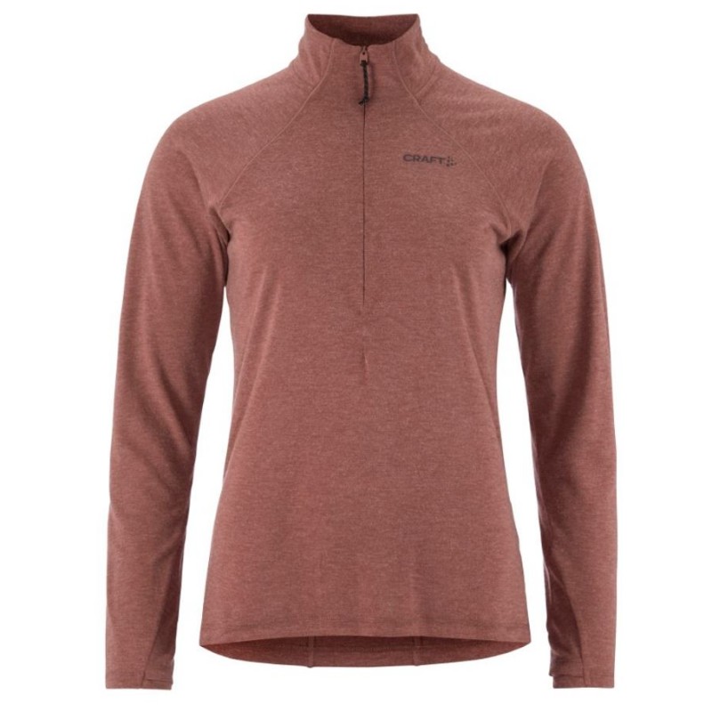 CRAFT ŽENSKA 20% MERINO VOLNENA PULI MAJICA Z DOLGIMI ROKAVI ADV SUBZ WOOL TEE PUDRASTO ROZA ROSE BROWN/MELANGE
