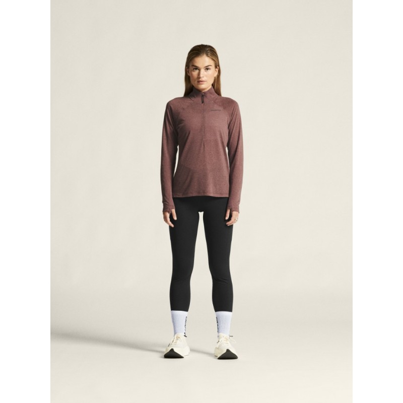 CRAFT ŽENSKA 20% MERINO VOLNENA PULI MAJICA Z DOLGIMI ROKAVI ADV SUBZ WOOL TEE PUDRASTO ROZA ROSE BROWN/MELANGE