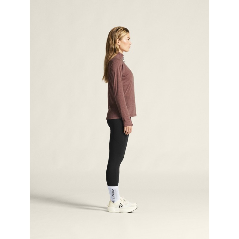 CRAFT ŽENSKA 20% MERINO VOLNENA PULI MAJICA Z DOLGIMI ROKAVI ADV SUBZ WOOL TEE PUDRASTO ROZA ROSE BROWN/MELANGE