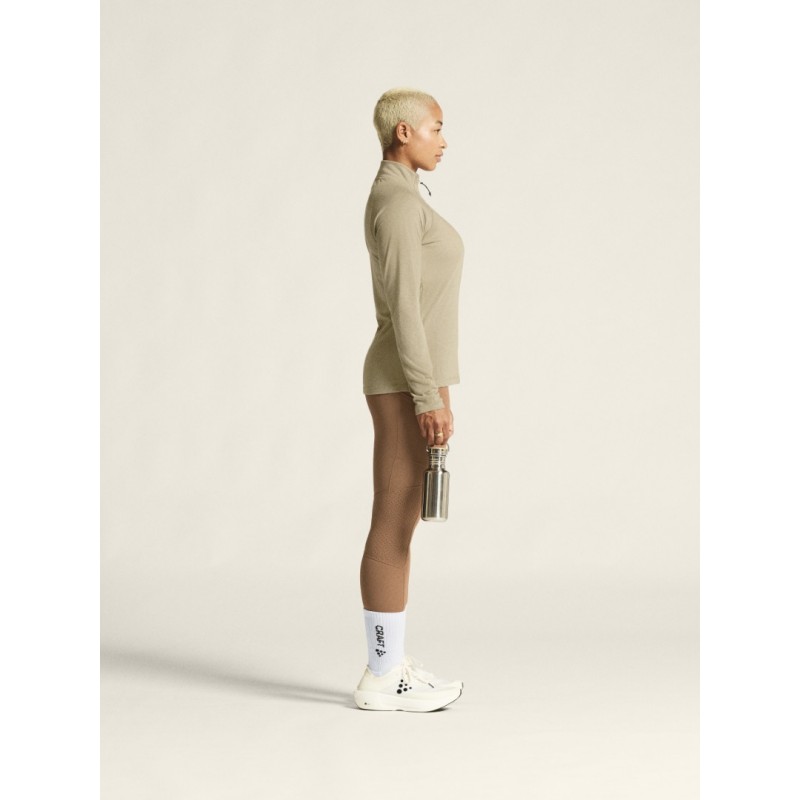 CRAFT ŽENSKA 20% MERINO VOLNENA PULI MAJICA Z DOLGIMI ROKAVI ADV SUBZ WOOL TEE HAY/MELANGE