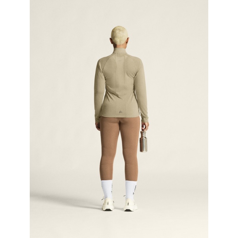 CRAFT ŽENSKA 20% MERINO VOLNENA PULI MAJICA Z DOLGIMI ROKAVI ADV SUBZ WOOL TEE HAY/MELANGE