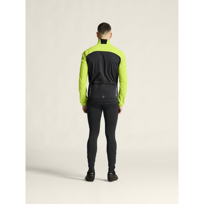 CRAFT MOŠKA TOPLA VODOODPORNA KOLESARSKA JAKNA CORE BIKE SUBZ JACKET 2 ČRNA IN RUMENA FLUMINO/SLATE