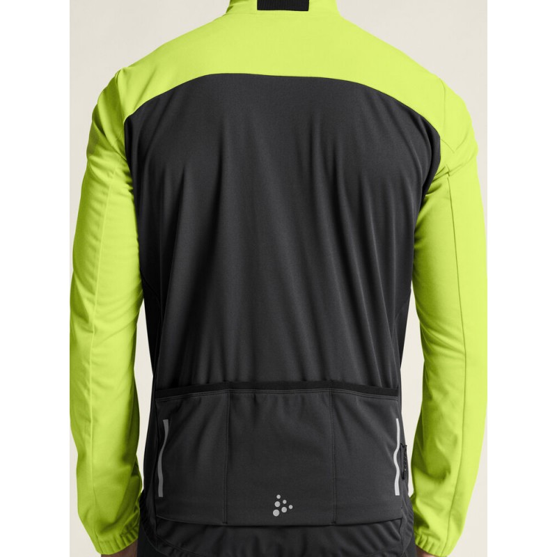CRAFT MOŠKA TOPLA VODOODPORNA KOLESARSKA JAKNA CORE BIKE SUBZ JACKET 2 ČRNA IN RUMENA FLUMINO/SLATE