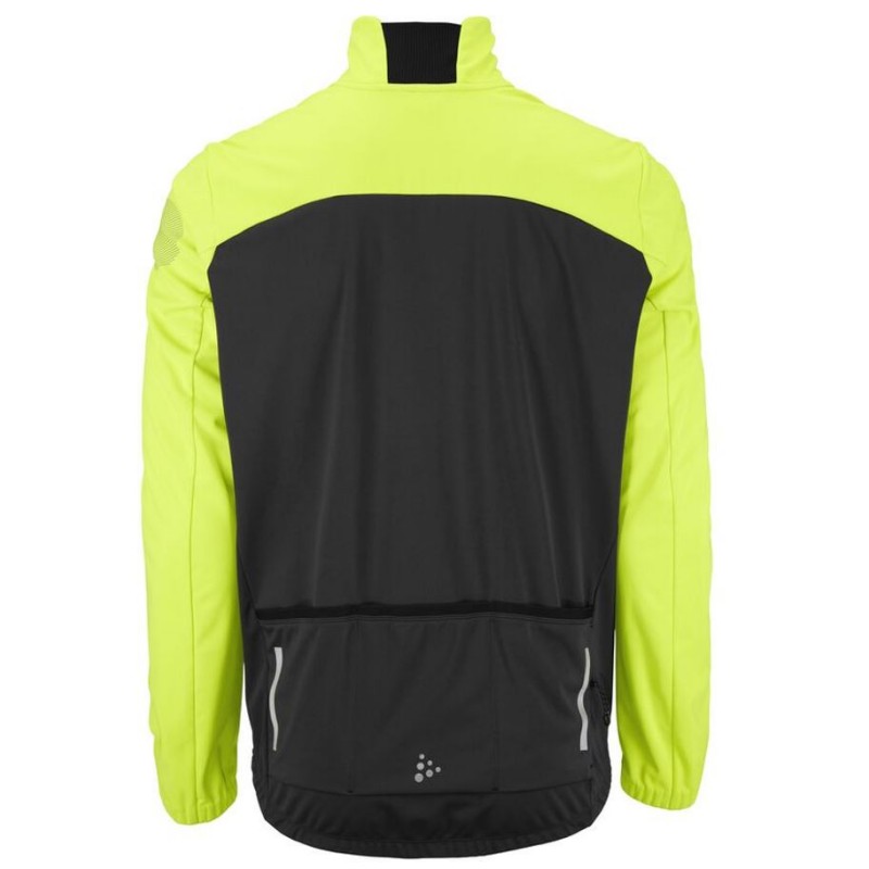 CRAFT MOŠKA TOPLA VODOODPORNA KOLESARSKA JAKNA CORE BIKE SUBZ JACKET 2 ČRNA IN RUMENA FLUMINO/SLATE