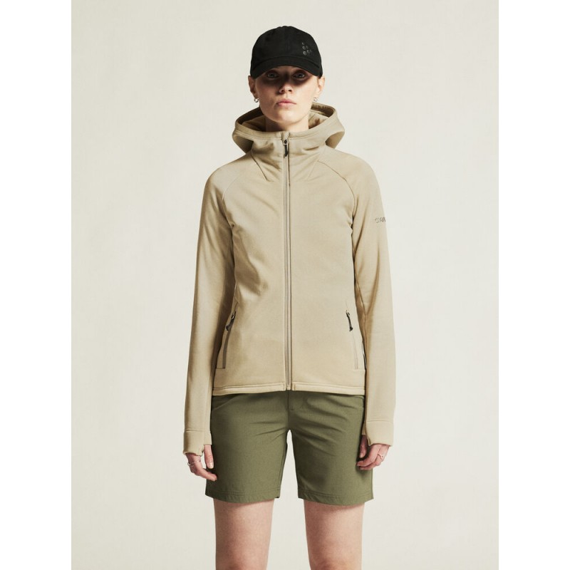CRAFT ŽENSKA DEBELEJŠA TEHNIČNA FLIS JOPICA S KAPUCO ADV EXPLORE POWER FLEECE HOOD JKT HAY