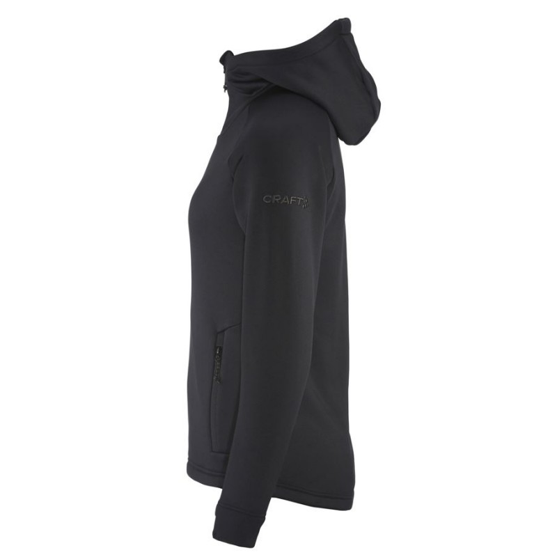 CRAFT ŽENSKA DEBELEJŠA TEHNIČNA FLIS JOPICA S KAPUCO ADV EXPLORE POWER FLEECE HOOD JKT BLACK