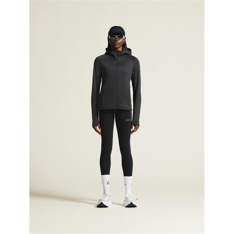 CRAFT ŽENSKA DEBELEJŠA TEHNIČNA FLIS JOPICA S KAPUCO ADV EXPLORE POWER FLEECE HOOD JKT BLACK