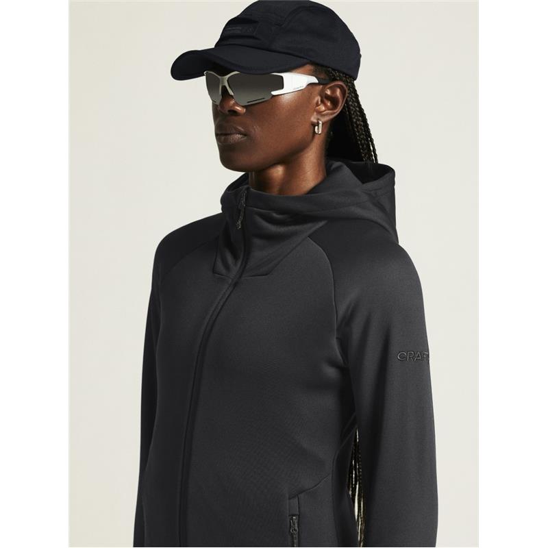 CRAFT ŽENSKA DEBELEJŠA TEHNIČNA FLIS JOPICA S KAPUCO ADV EXPLORE POWER FLEECE HOOD JKT BLACK