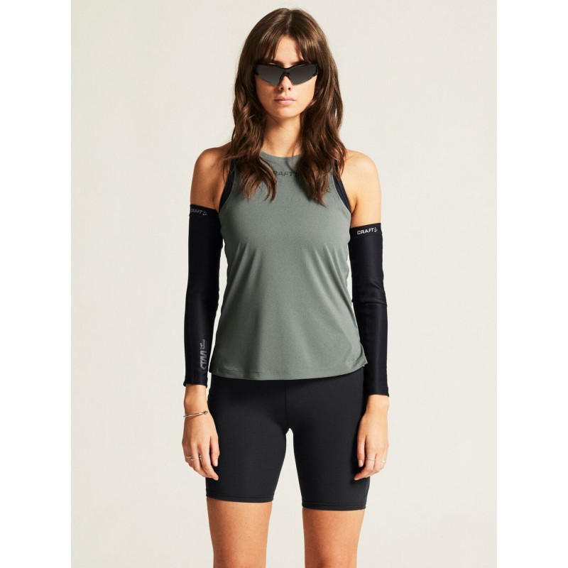 CRAFT ŽENSKA MAJICA BREZ ROKAVOV CORE ESSENCE SINGLET 2 SIVO-ZELENA LEAF