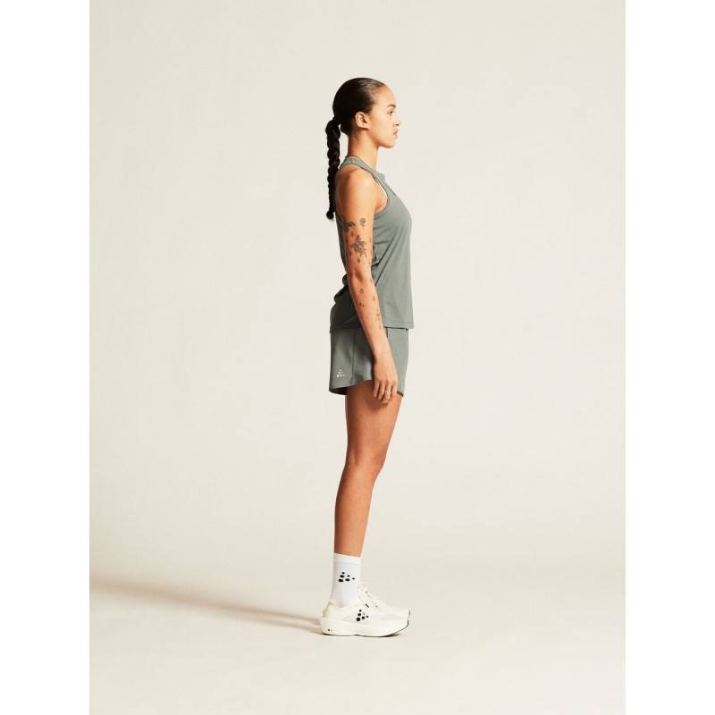 CRAFT ŽENSKA MAJICA BREZ ROKAVOV CORE ESSENCE SINGLET 2 SIVO-ZELENA LEAF
