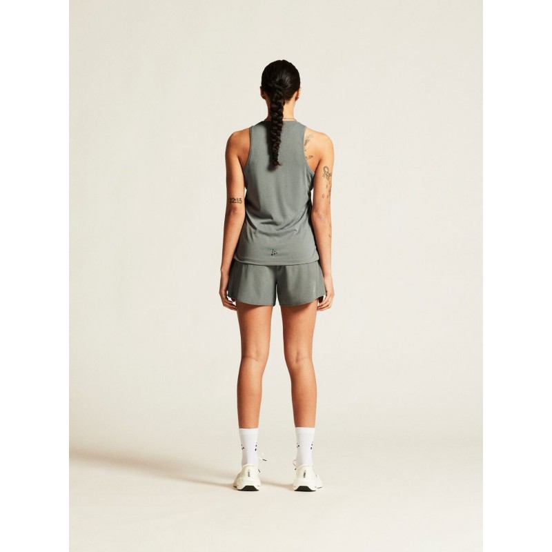 CRAFT ŽENSKA MAJICA BREZ ROKAVOV CORE ESSENCE SINGLET 2 SIVO-ZELENA LEAF