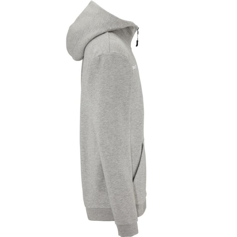 CRAFT MOŠKA BOMBAŽNA JOPICA Z ZADRGO LOGO FZ HOODIE SVETLO SIVA GREY MELANGE