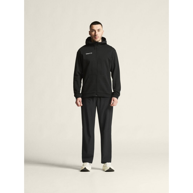 CRAFT MOŠKA BOMBAŽNA JOPICA Z ZADRGO LOGO FZ HOODIE ČRNA BLACK