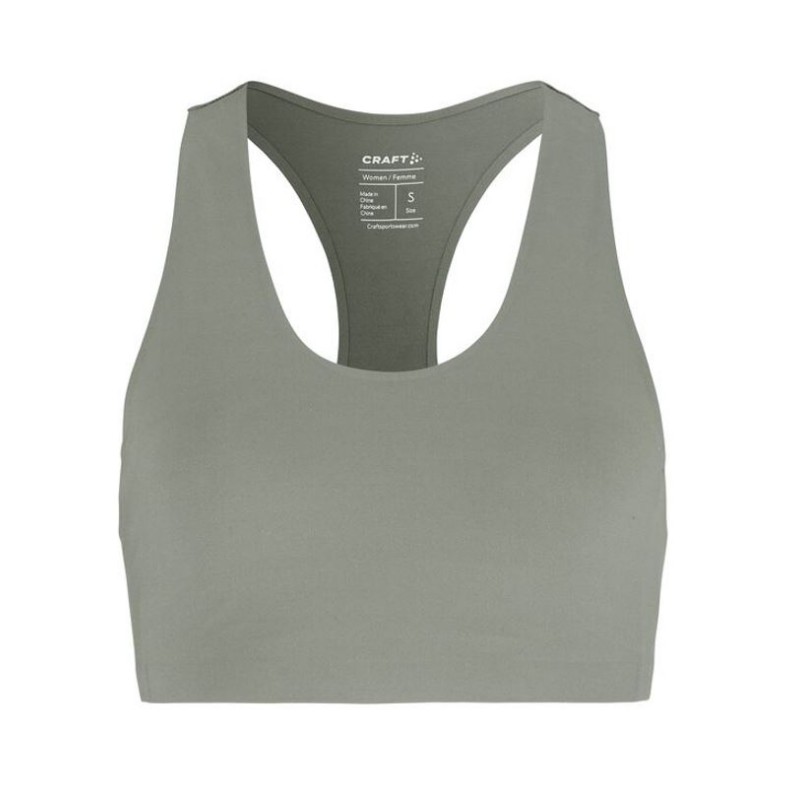CRAFT PODLOŽEN ŽENSKI ŠPORTNI MODRČEK COLLECTIVE PADDED SPORTSBRA SIVO-ZELENA  LEAF