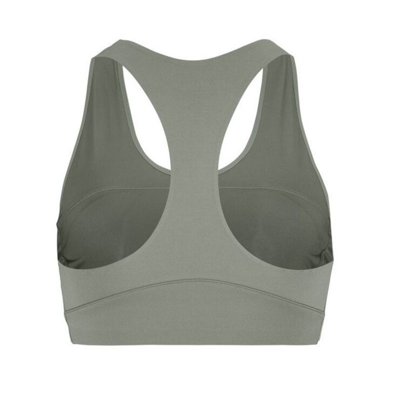 CRAFT PODLOŽEN ŽENSKI ŠPORTNI MODRČEK COLLECTIVE PADDED SPORTSBRA SIVO-ZELENA  LEAF