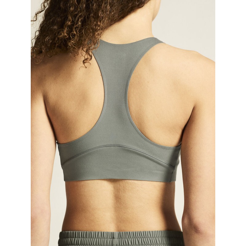CRAFT PODLOŽEN ŽENSKI ŠPORTNI MODRČEK COLLECTIVE PADDED SPORTSBRA SIVO-ZELENA  LEAF
