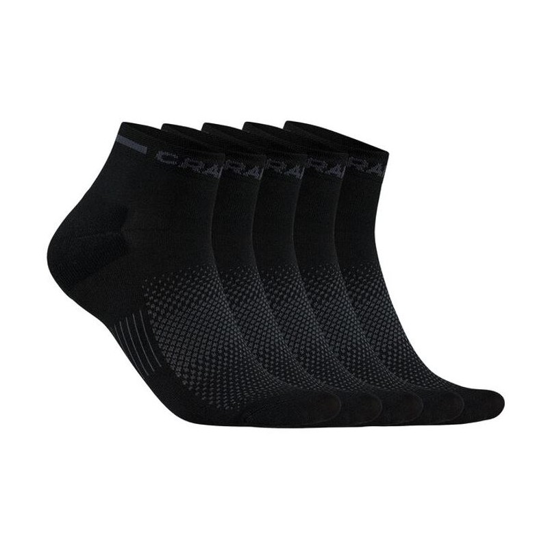 CRAFT FUNKCIONALNE ŠPORTNE NOGAVICE CORE DRY MID SOCKS 5-PACK BLACK