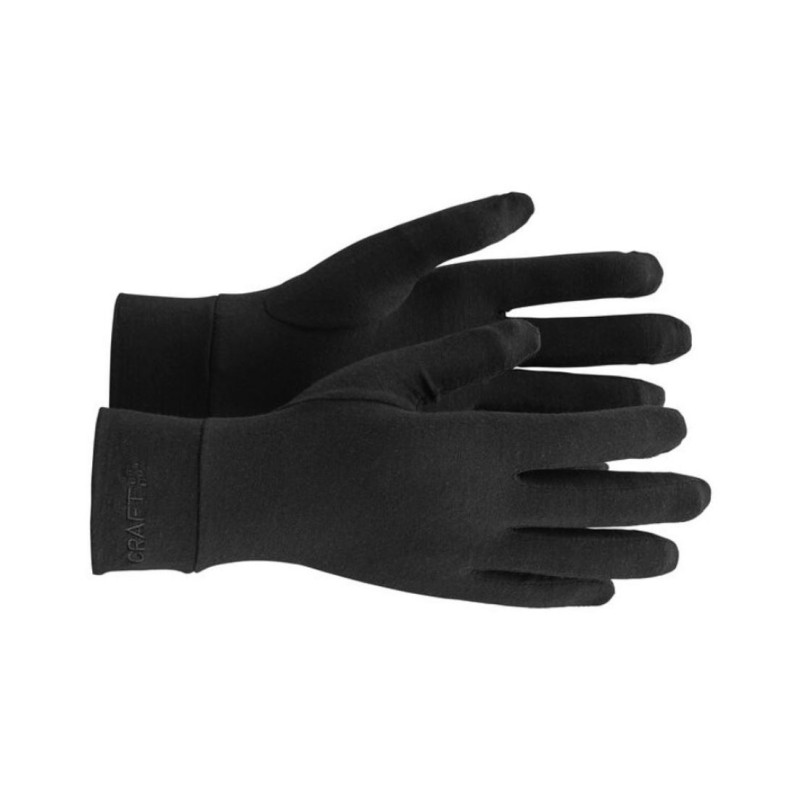 CRAFT 95% MERINO VOLNENE ROKAVICE ESSENCE WOOL LIGHT BLACK