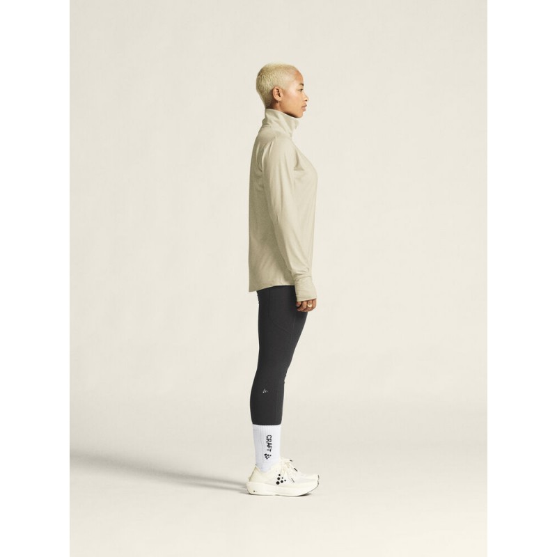 CRAFT ŽENSKI PULI Z DOLGIMI ROKAVI FLOW HZ LS PLASTER MELANGE