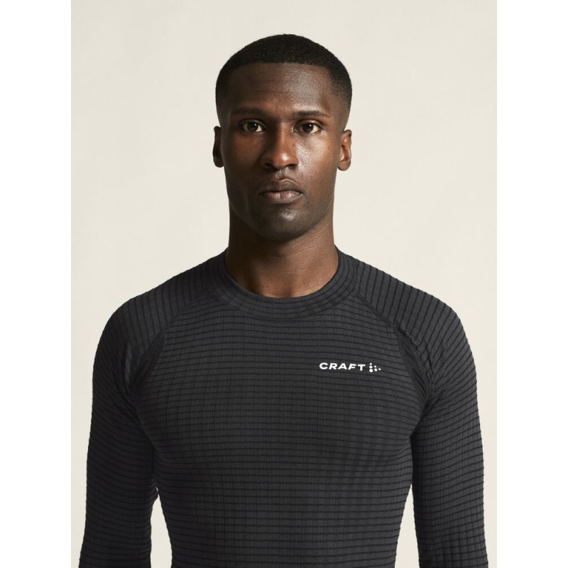 CRAFT 19% VOLNENA MOŠKA MAJICA Z DOLGIMI ROKAVI WOOL EXTREME X LS 2 BLACK - AKTIVNO PERILO
