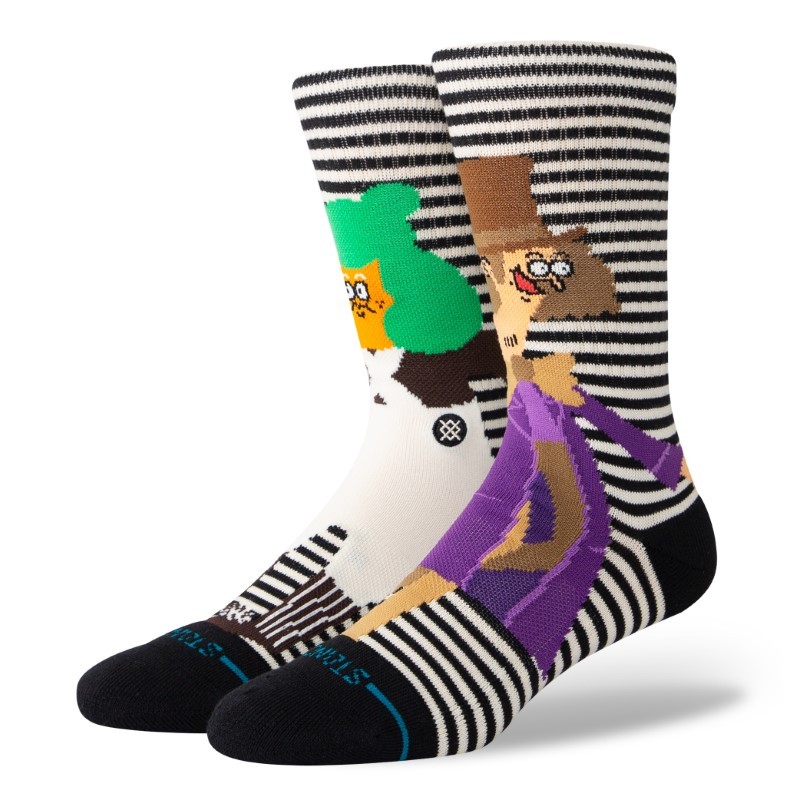 stance nogavice CHARLIE oompa loompa blackwhite crew