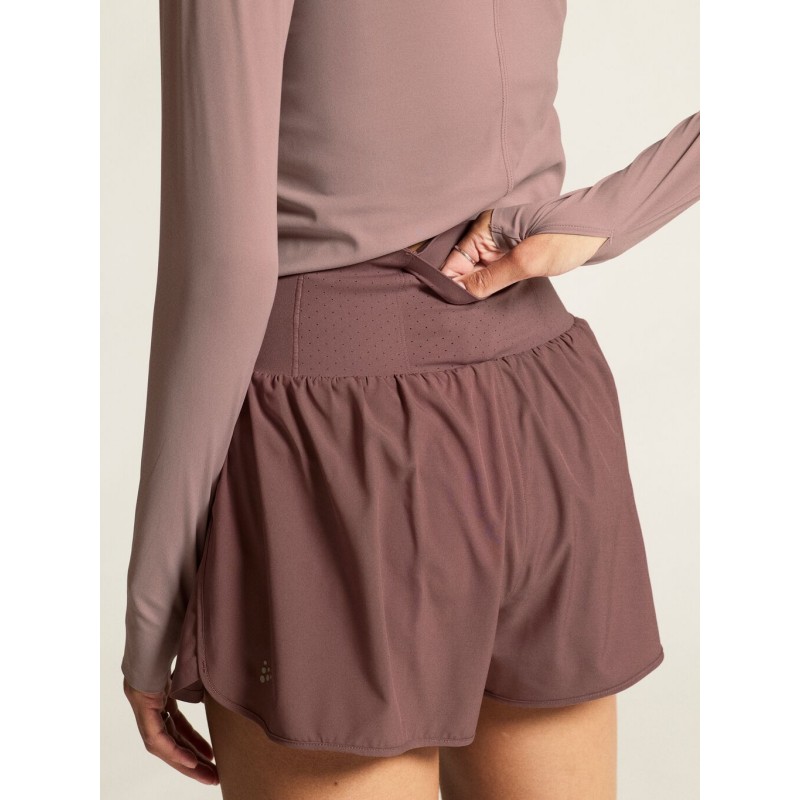 CRAFT ŽENSKE ŠIROKE KRATKE HLAČE PRO HYPERVENT WIDE SHORTS PUDRASTO VIJOLIČNA FLINT