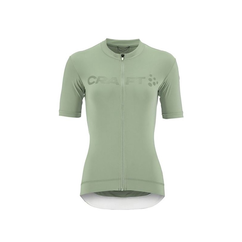 CRAFT ŽENSKA KOLESARSKA MAJICA S KRATKIMI ROKAVI Z ZADRGO CORE ENDUR LOGO JERSEY SVETLO ZELENA GLACIAL