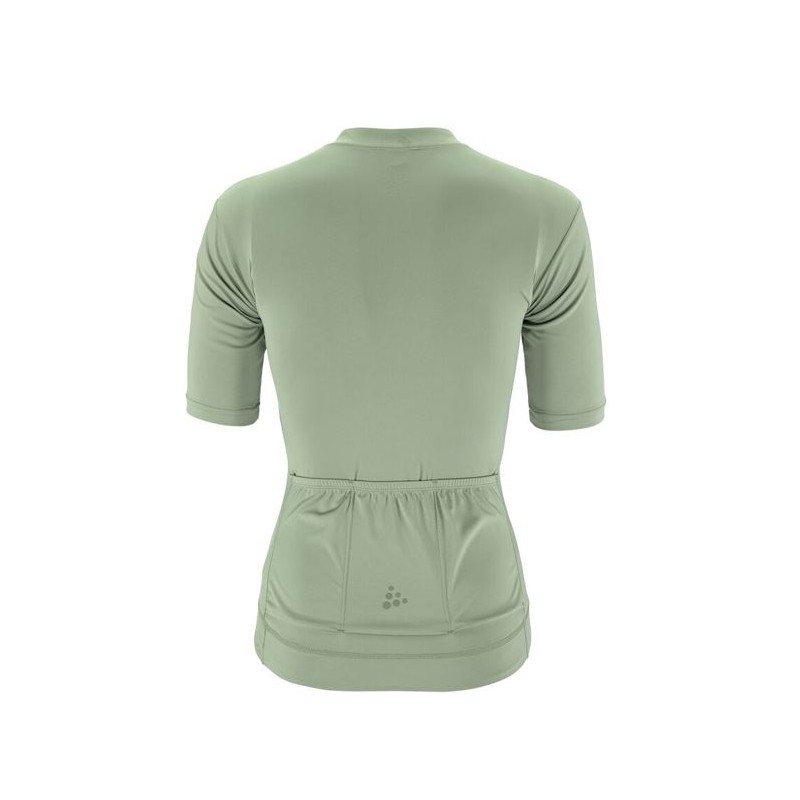 CRAFT ŽENSKA KOLESARSKA MAJICA S KRATKIMI ROKAVI Z ZADRGO CORE ENDUR LOGO JERSEY SVETLO ZELENA GLACIAL