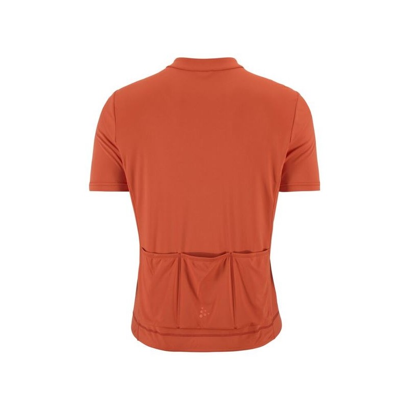 CRAFT MOŠKA KOLESARSKA MAJICA S KRATKIMI ROKAVI Z ZADRGO CORE EVERYDAY SS JERSEY ORANŽNO-RDEČA CARNEOL