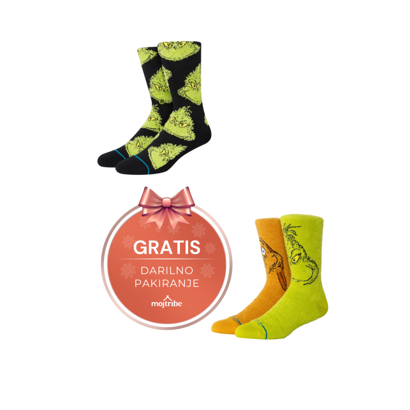 Stance Grinch paket crew nogavic, darilno pakiranje