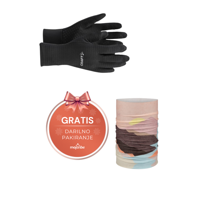 Ženski paket BUFF® tube in CRAFT Essence Multi Grip rokavic za zimske aktivnosti, darilno pakiranje