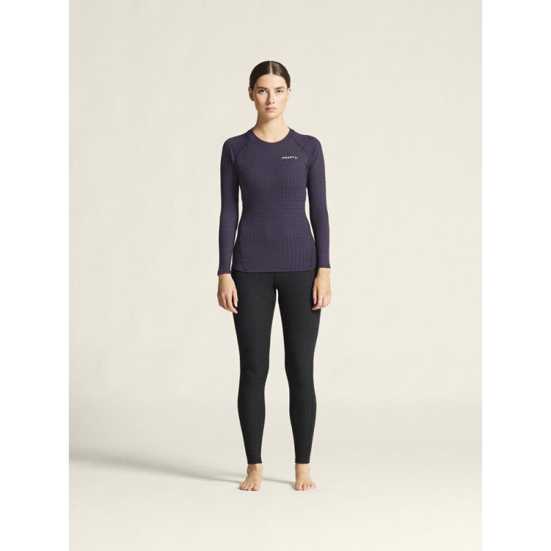 CRAFT 19% VOLNENA ŽENSKA MAJICA Z DOLGIMI ROKAVI WOOL EXTREME X LS 2 DK PLUM TEMNO VIJOLIČNA - AKTIVNO PERILO