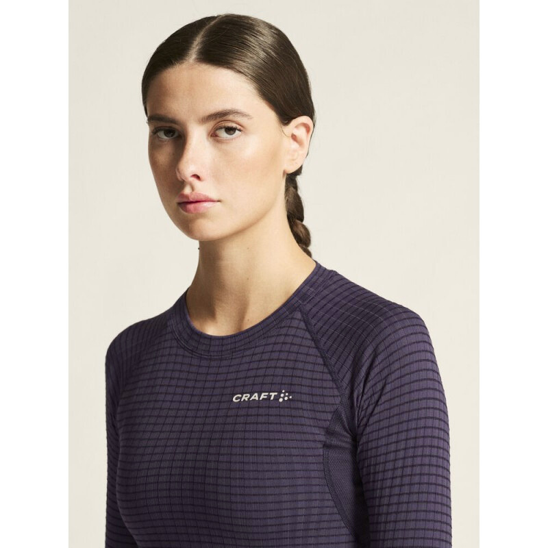 CRAFT 19% VOLNENA ŽENSKA MAJICA Z DOLGIMI ROKAVI WOOL EXTREME X LS 2 DK PLUM TEMNO VIJOLIČNA - AKTIVNO PERILO