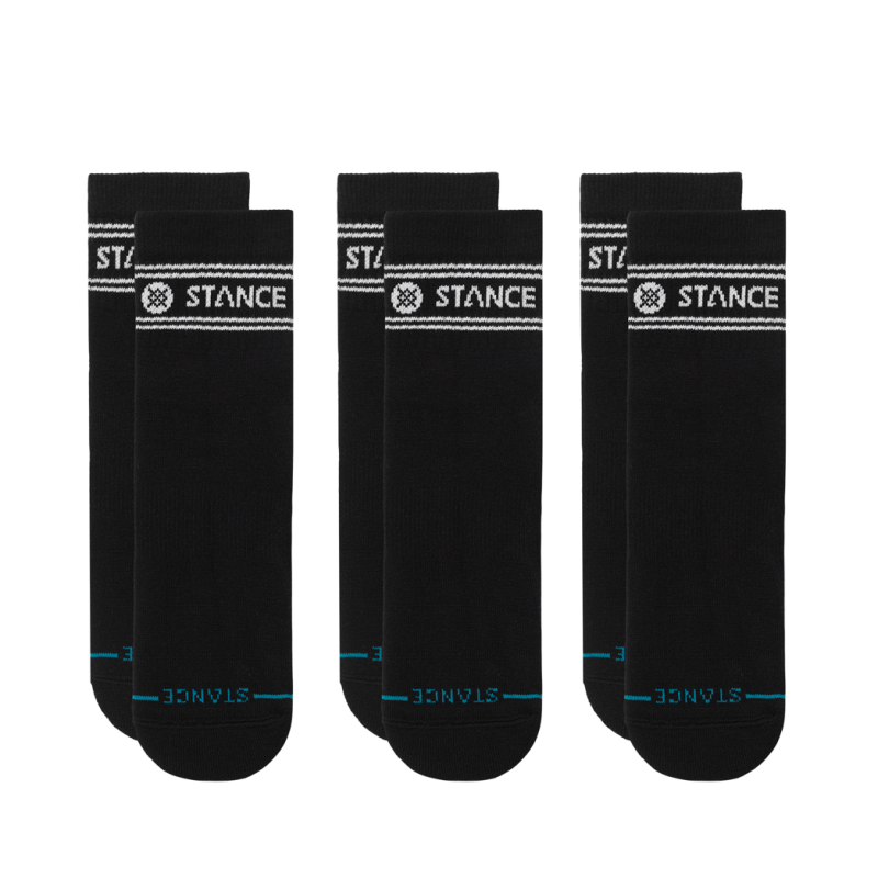 STANCE NOGAVICE VITAL 3 PACK QUARTER BLACK